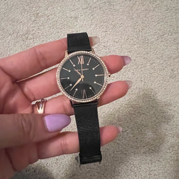 Vince Camuto Women's Rosetone Black Mesh Bracelet Watch - Picture 1 of 2